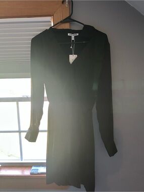 Steve Madden Black Long Sleeve Wrap-Style Dress